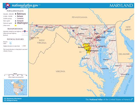 Large Detailed Map Of Maryland State Maryland State Usa Maps Of