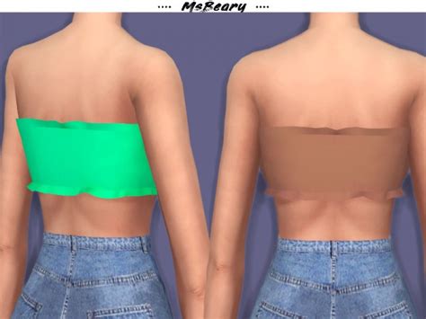 The Sims Resource Ruffled Bandage Top By Msbeary Sims 4 Downloads