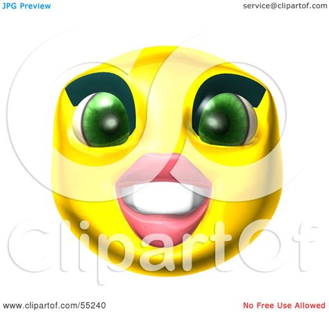 Royalty Free Rf Clipart Illustration Of A 3d Yellow Female Smiley