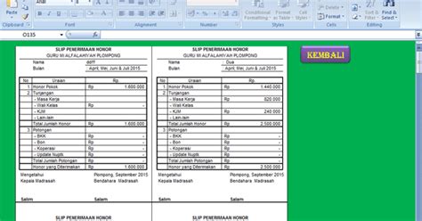 Badan narkotika nasional disingkat bnn adalah sebuah lembaga pemerintah non kementerian (lpnk) indonesia yang mempunyai tugas melaksanaka. Aplikasi Slip Gaji Guru Format Microsoft Excel | Berkas ...