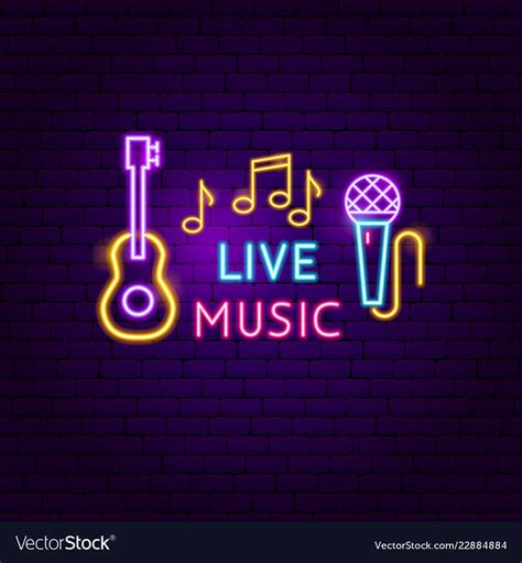 Live Music Neon Sign Royalty Free Vector Image