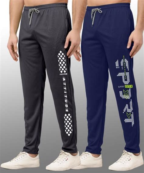 Buy Urban Buccachi Men Blue Grey Printed Lycra Blend Pack Of Track