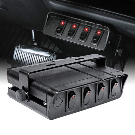 Buy 4 Gang 12v Rocker Switch Box 40 Amp Max 12 Awg Wires 12 Volt