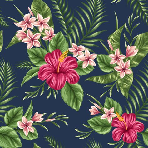 Beautiful Flower Seamless Patterns Retro Vector Set Free Vector In