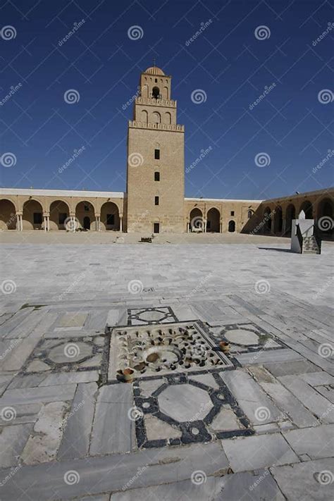 Courtyard Of The Great Mosque Of Kairouan Stock Image Image Of Arabic
