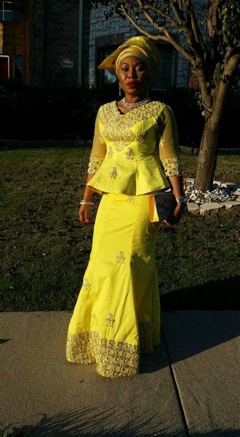 Yellow George Skirt And Blouse African Style Nigerian Fashion Igbo