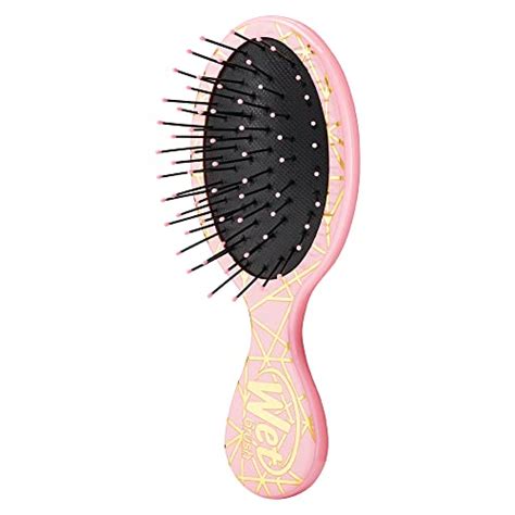 Wet Brush Squirt Detangler Hair Brushes Peach Geo Mini Detangling Brush With Ultra Soft
