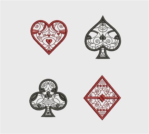 The suit of playing cards is a symbol of good luck and fortune. Application Playing Card Suits Spade Heart Diamond Club | Etsy | Playing card tattoos, Card ...