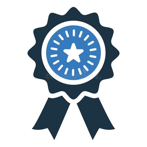 Achievement Award Badge Icon Glyph Vector Isolated On A White