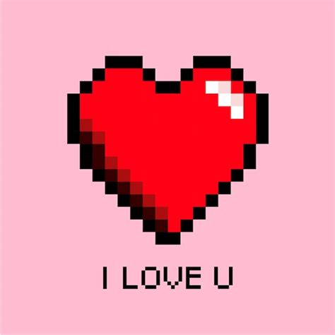Premium Vector Heart Love Pixel Art