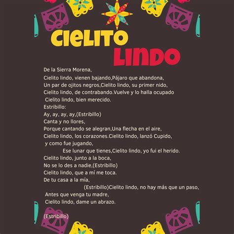 Cielito Lindo Printable Lyrics