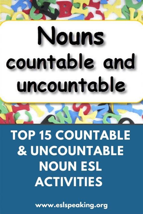 Countable And Uncountable Nouns Activities And Games For Esl