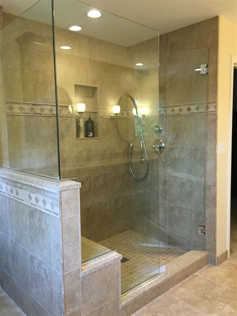 Traditional Master Bathroom Beautiful Shower Tile And Bench