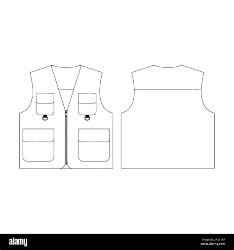 template vest vector illustration flat design outline clothing collection stock vector image