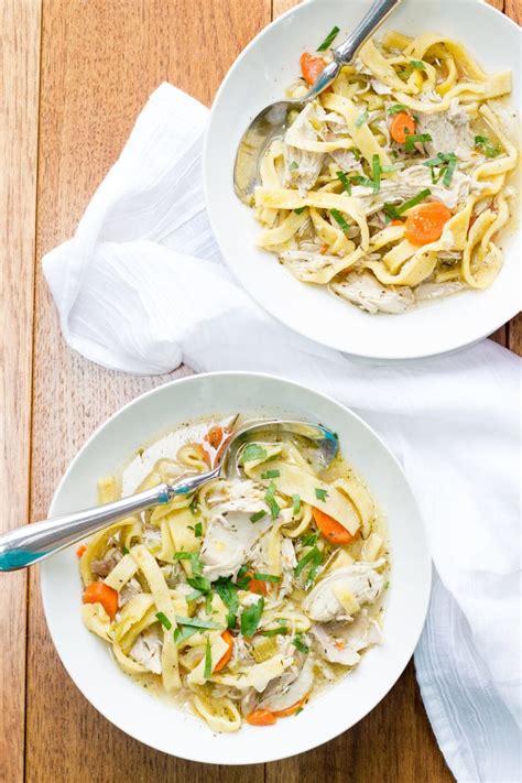 Add in the thyme and cook 1 minute. Chicken Noodle Soup From Scratch | Wholefully