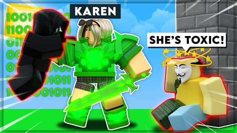 I Became A Toxic Karen And Beat A Autoclicker In Roblox Bedwars