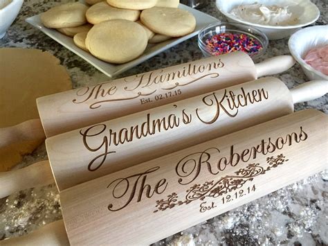 Personalized Rolling Pins Elegant Collection 3 Designs