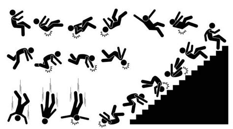 Falling Down Stairs Down Icon Hit Head Body Gestures Person Falling