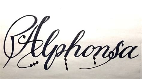 Alphonsa Name Signature Calligraphy Status How To Draw Cursive