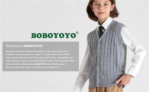 Boboyoyo Boys Sweater Vest Unisex 100 Cotton Cable Knit