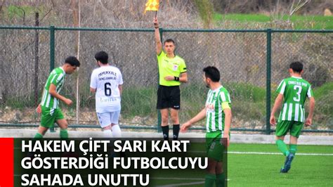 Hakem çift sarı kart gösterdiği futbolcuyu sahada unuttu Pamukkale