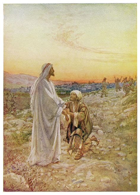 Jesus Heals A Leper In Samaria Drawing By Mary Evans Picture Library