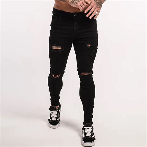 Buy Gingtto Super Skinny Jeans For Guys Male Black