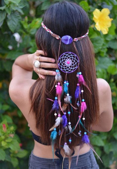 Fairy Floss Dreamcatcher Headpiece Festival Hippie Gypsy Etsy Purple