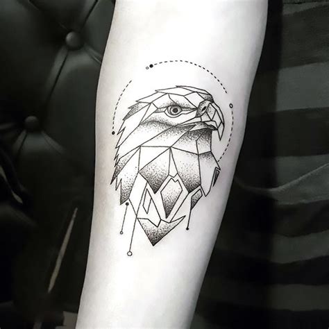 Geometric Line Eagle Tattoo Idea