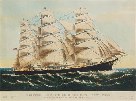 Currier And Ives Clipper Ship Three Brothers Kodner Gallery