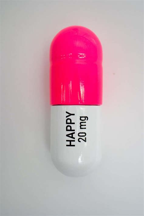 Tal Nehoray 20 Ml Happy Pill White And Pink Figurative Sculpture