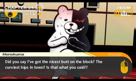 [screenshot] monokuma needs some compliments can we give his butt and other things some love