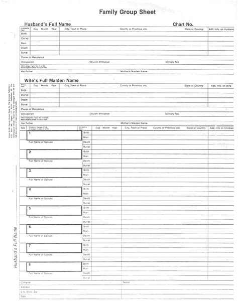 Printable Free Fillable Genealogy Forms
