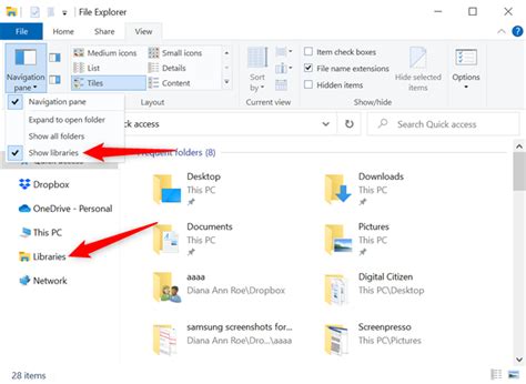 3 Ways To Enable The Windows 10 Libraries Digital Citizen
