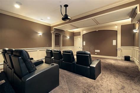 Home Theater With Stadium Seating Stock Photo Image Of Room Light