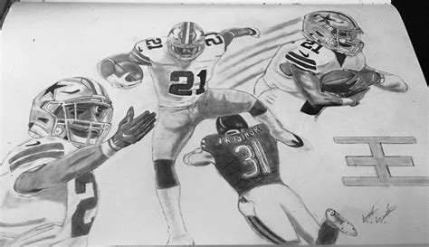 Ezekiel Elliott Drawing By Bigken20 On Deviantart