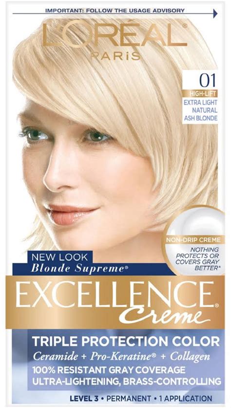 Loreal Paris Excellence Creme Haircolor Extra Light Ash Blonde 01 Cooler 1 Ea Pack Of 3