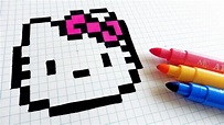 Handmade Pixel Art - How To Draw Hello Kitty #pixelart | Dibujos en ...