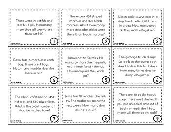 Pin by carrie allen on color by number coloring. Word Problem Task Cards 3rd grade Math: Addition and ...
