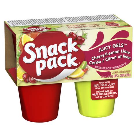 Snack Pack Juicy Gels Cups Cherrylemon Lime
