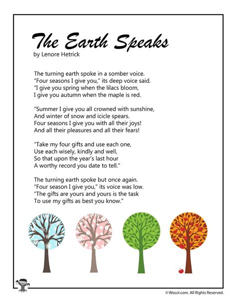 Earth Day Kids Poems Woo Jr Kids Activities Kids Poems Best