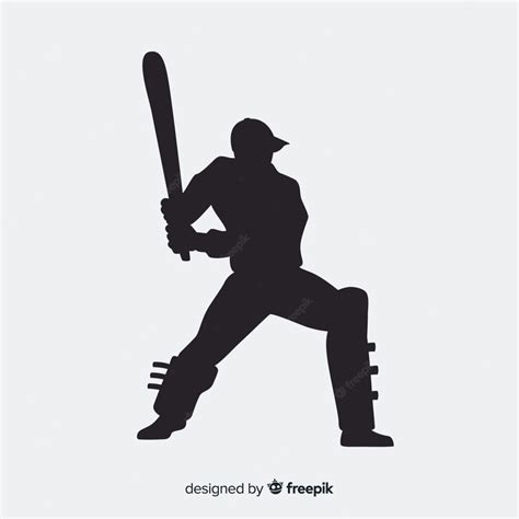 Free Vector Cricket Player Silhouette