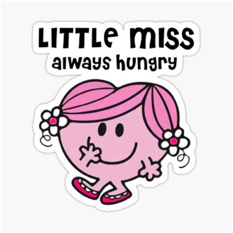 little miss always hungry sticker for sale by preppy designzz redbubble