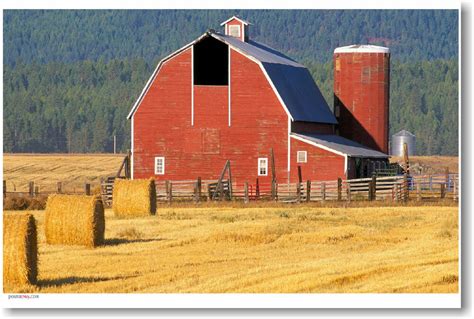 A campground in the rolling hills of wisconsin where memories are shared. American Farm - Big Red Barn Poster | eBay