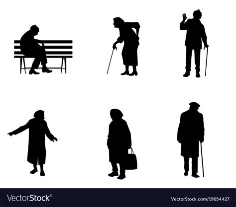 Silhouettes Of Older People Royalty Free Vector Image