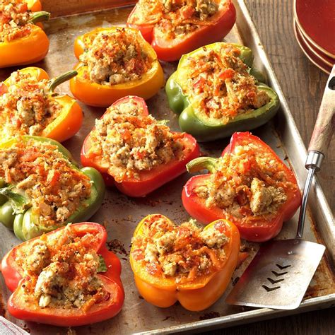 Chop the jalapeño, red chili, onion, and garlic. Turkey-Stuffed Bell Peppers Recipe | Taste of Home