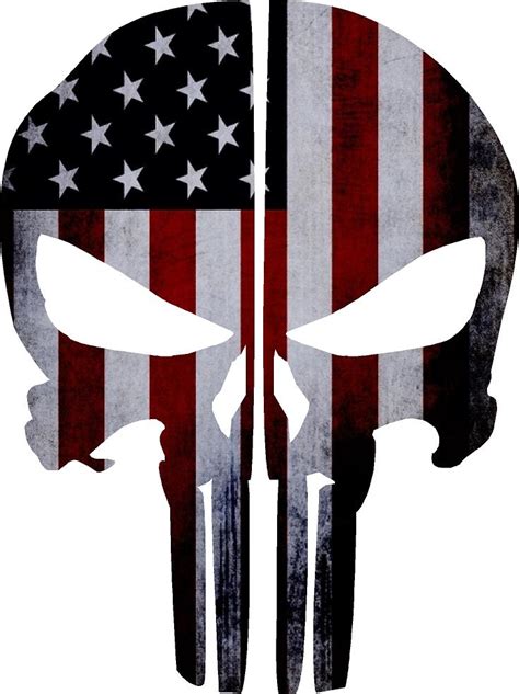 American Flag Punisher Skull Reflective Rear Helmet Decal Police Fire