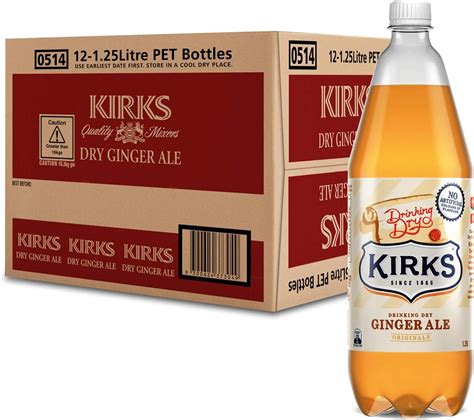 Kirks Dry Drinking Ginger Ale Soft Drink Multipack Bottles 12 X 1 25L