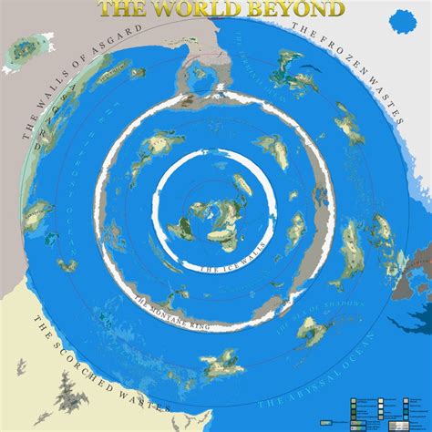 Hd Canvas Poster V World Beyond The Ice Wall Flat Earth Map Realm