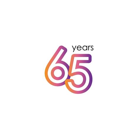 65 Years Anniversary Color Full Elegant Celebration Vector Template